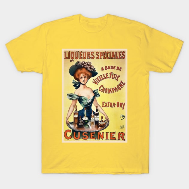 Vintage Provocative Liqueur Waitress T-Shirt by xposedbydesign